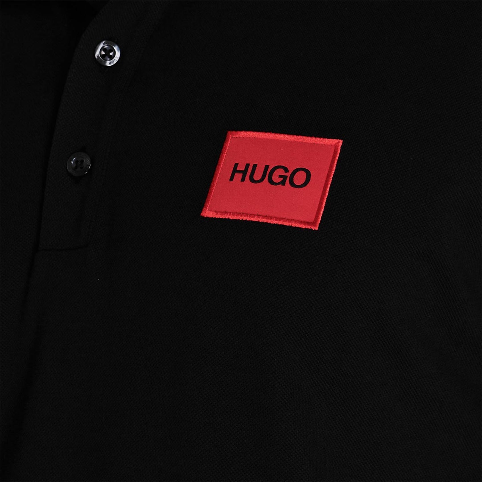 HUGO Dereso 232 Polo T Shirt - 001 Black/Red - Escape Menswear