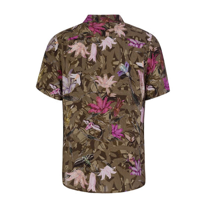 Hugo Ellino Shirt - Khaki Print - Escape Menswear