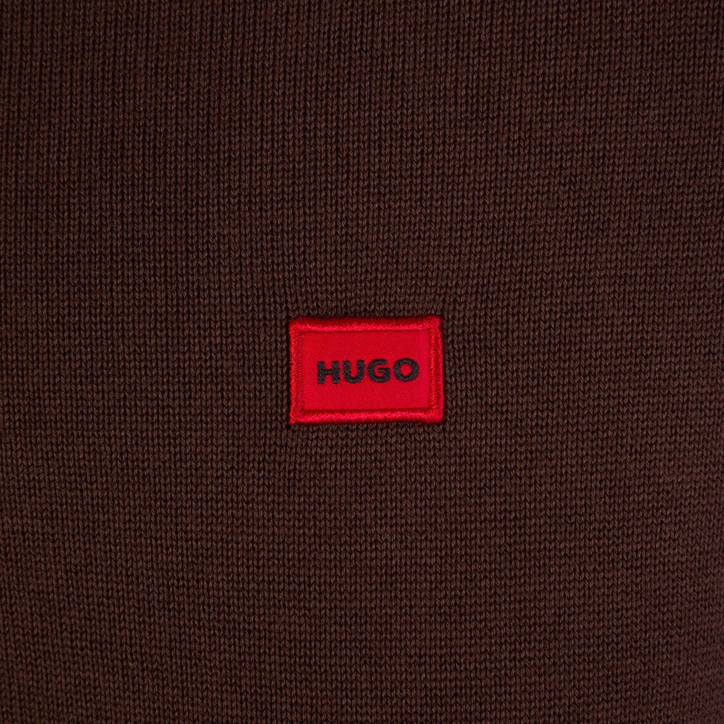 Hugo San-Quintus 1/4 Zip Knitwear - 201 Brown - Escape Menswear
