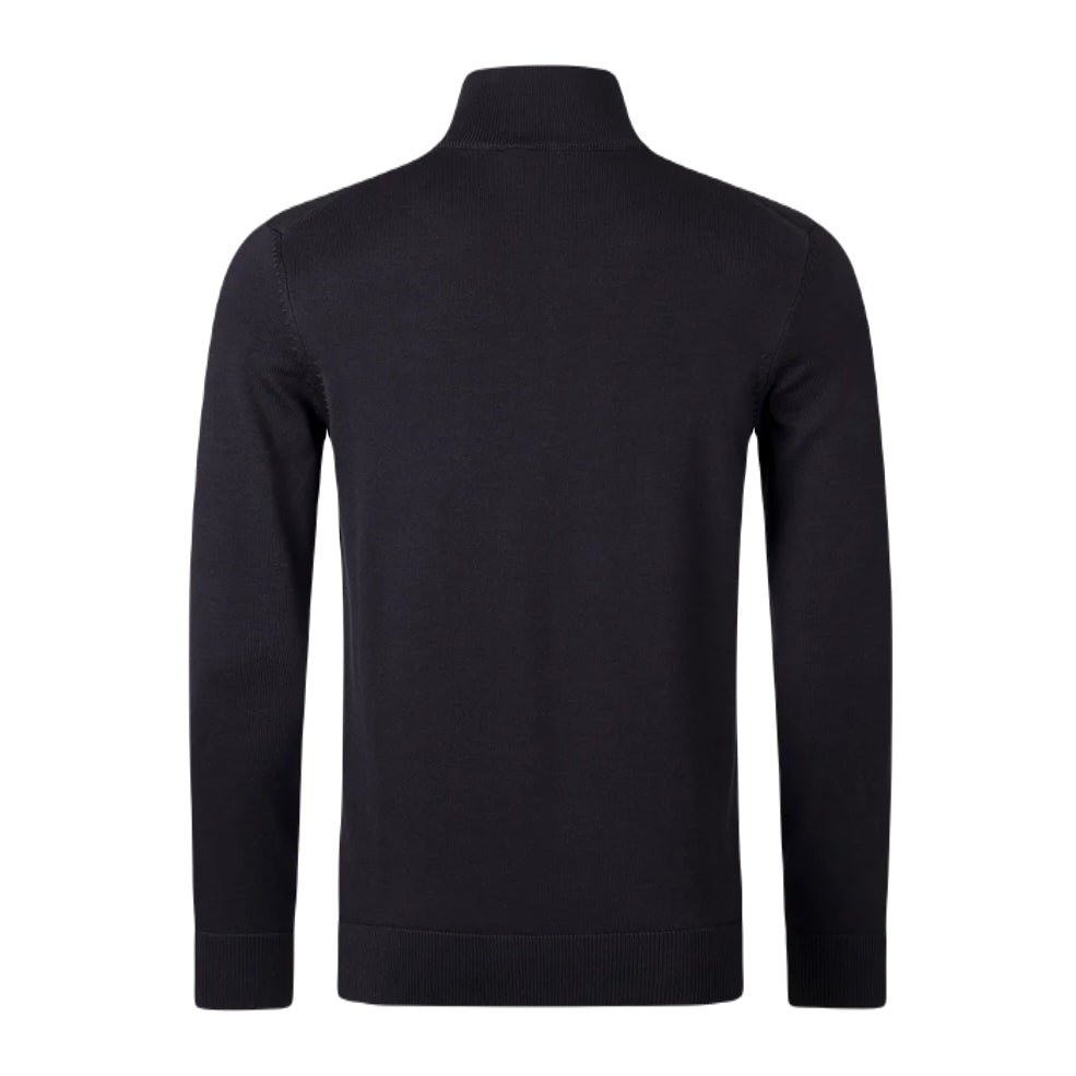 Hugo San-Quintus Quarter Zip Sweatshirt - 001 Black - Escape Menswear
