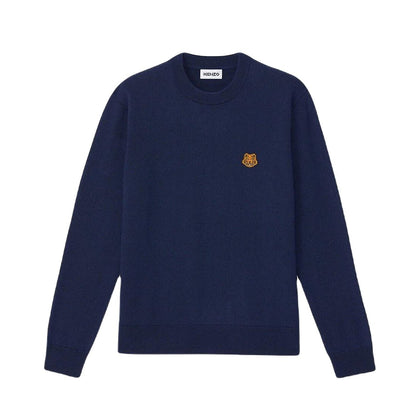 Kenzo Tiger Crest Knitwear Sweatshirt - 79 Blue Black - Escape Menswear