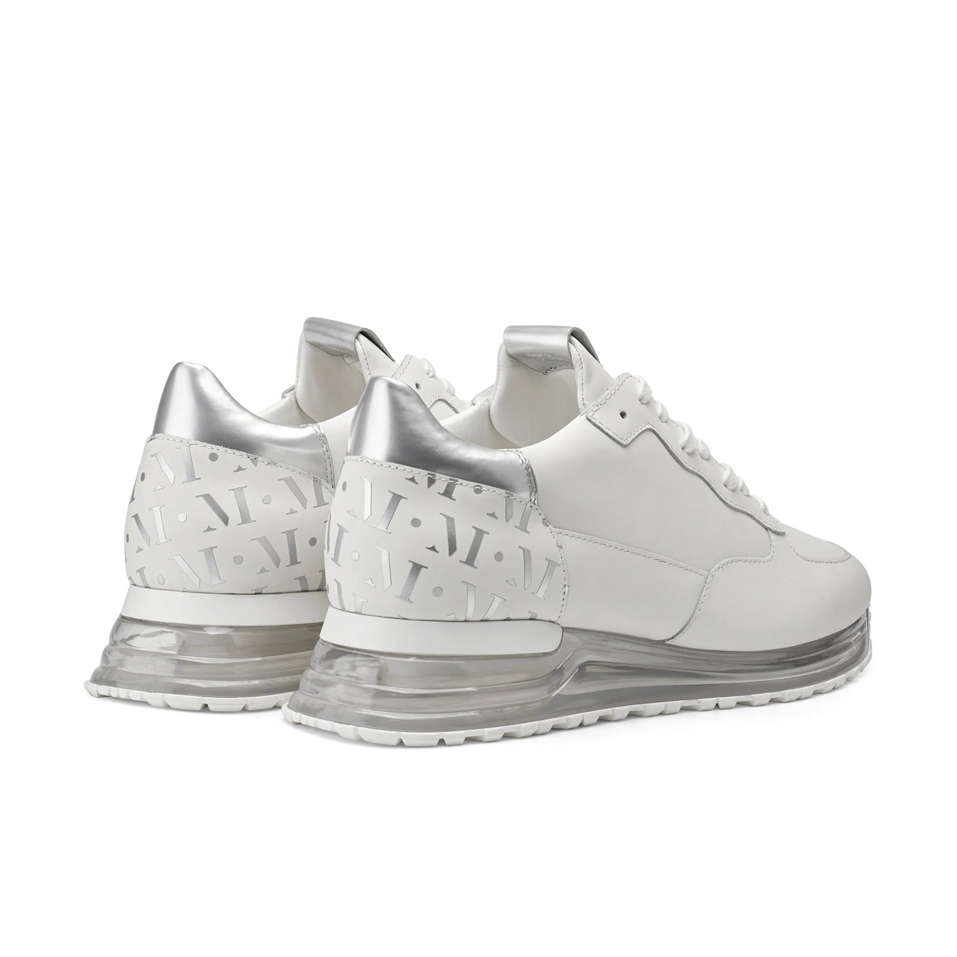 Mallet Popham Gas Trainers - White Silver Tab - Escape Menswear