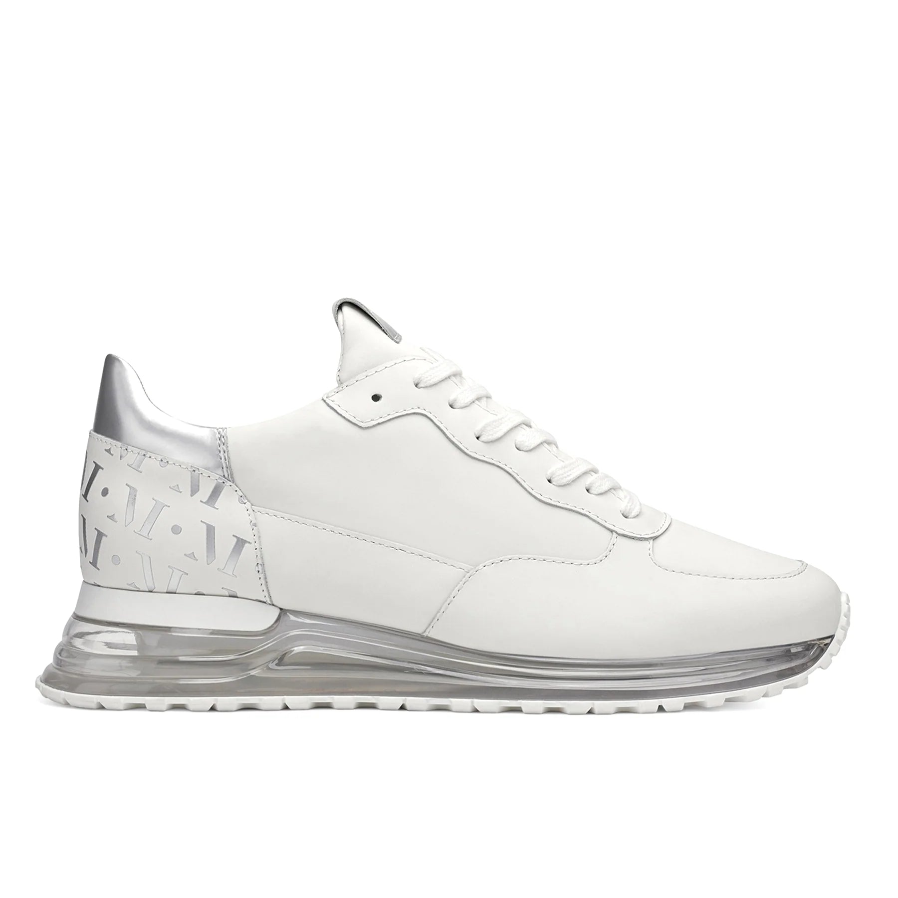 Mallet Popham Gas Trainers - White Silver Tab - Escape Menswear