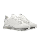 Mallet Popham Gas Trainers - White Silver Tab - Escape Menswear