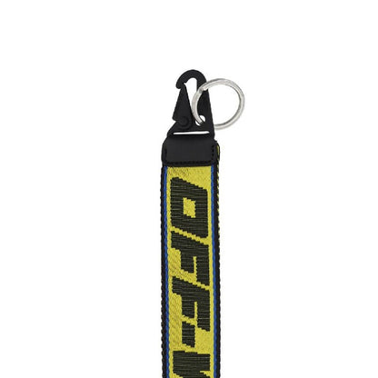 Off-White Logo Embellished Strap Industrial Keychain - Yellow/Black - Escape Menswear