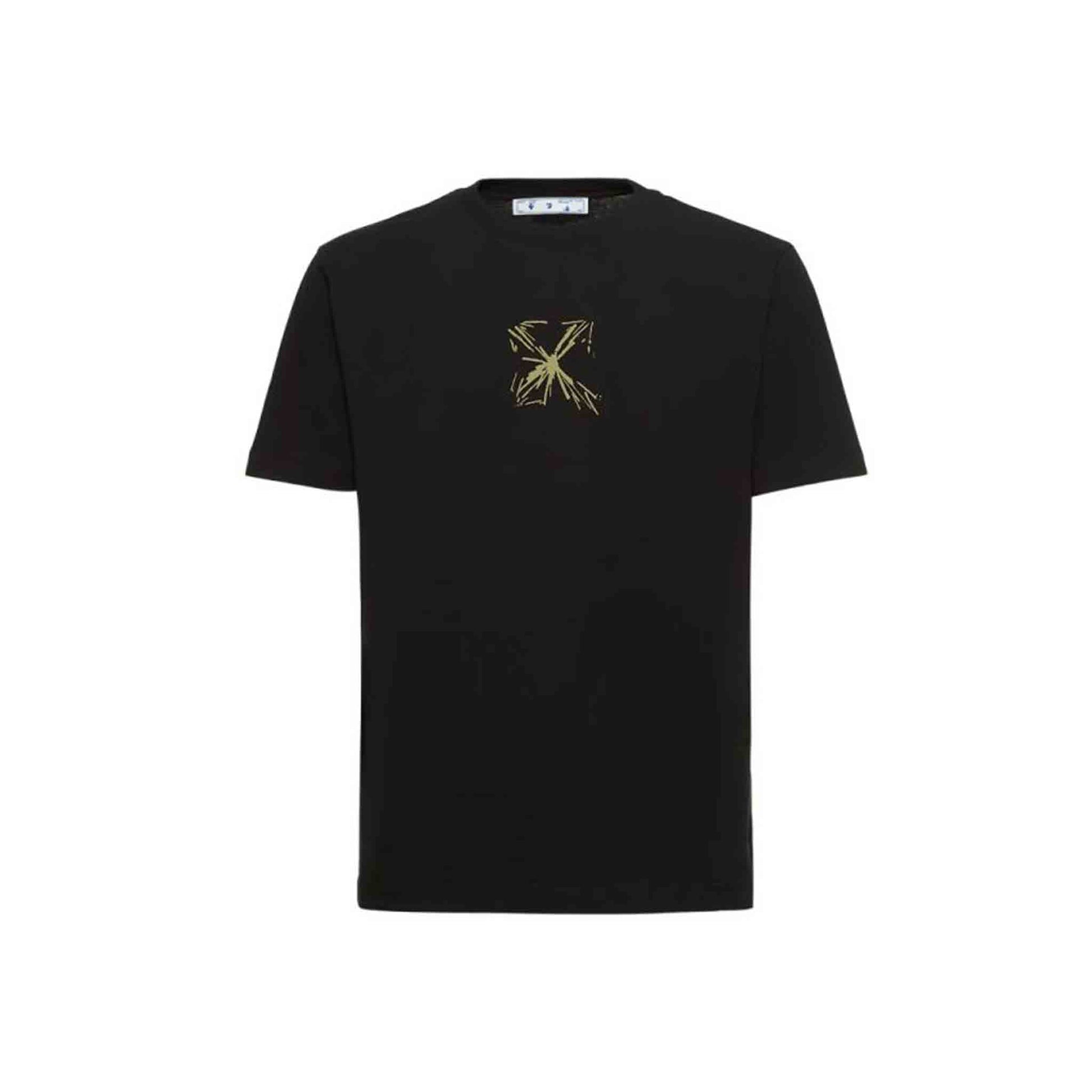Off-White Splash Arrow Slim Cotton Jersey T-Shirt - Black - Escape Menswear