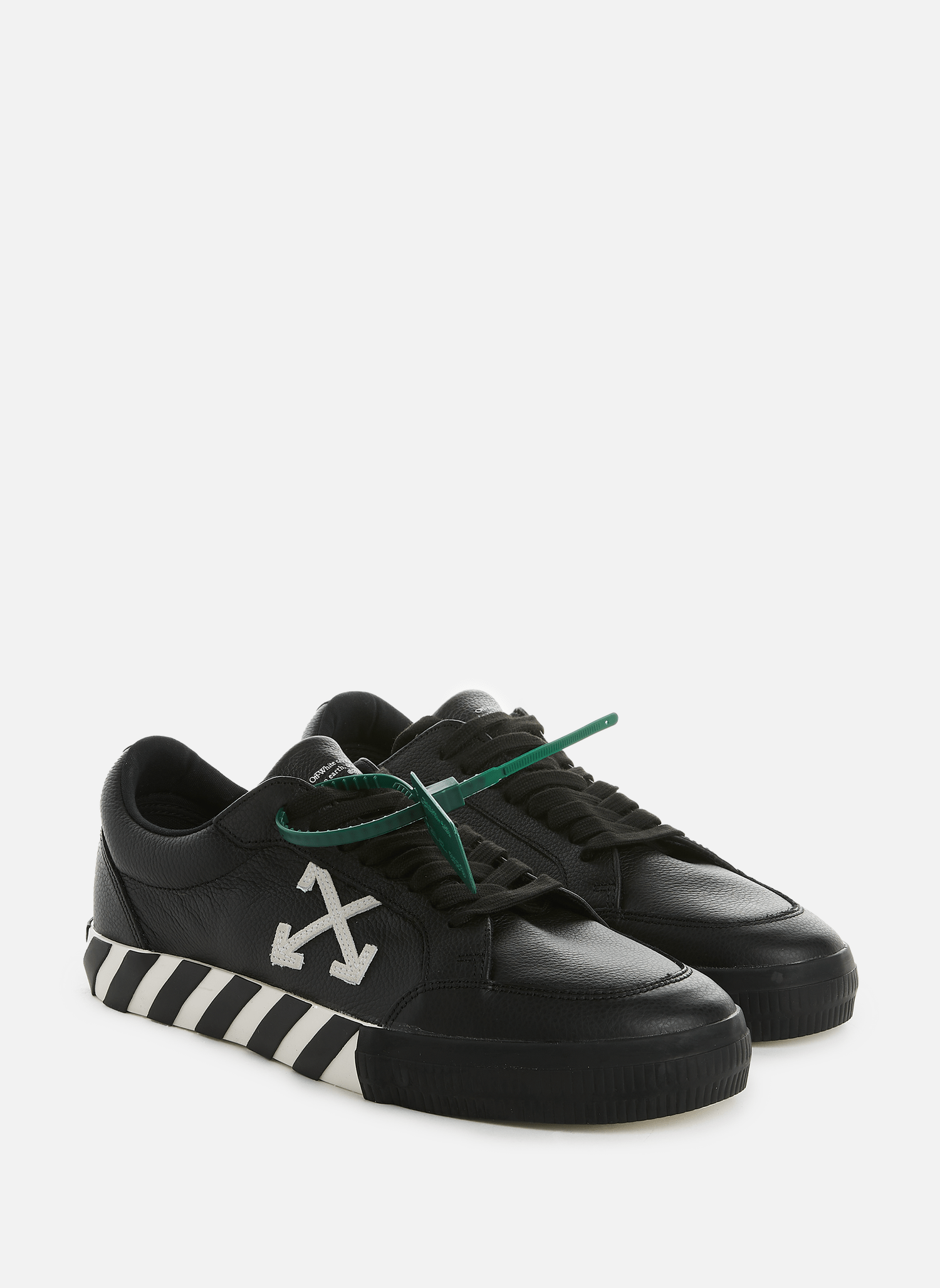 Off-White Vulcanised Leather Trainers - Black & White - Escape Menswear