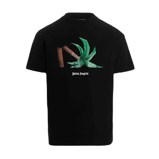 Palm Angels Broken Palm Print T-Shirt - Black - Escape Menswear