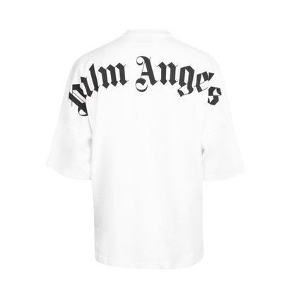Palm Angels Classic Logo T-Shirts - White Blk - Escape Menswear