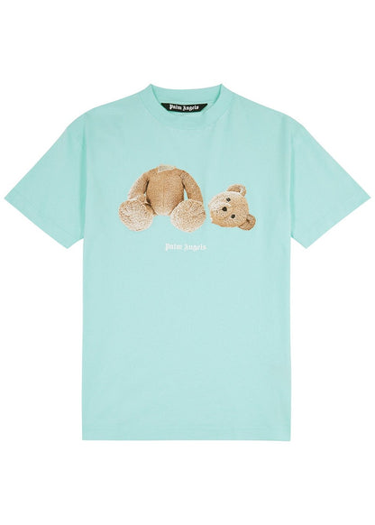 Palm Angels Kill-Bear Logo T-Shirt - Blue Brown - Escape Menswear