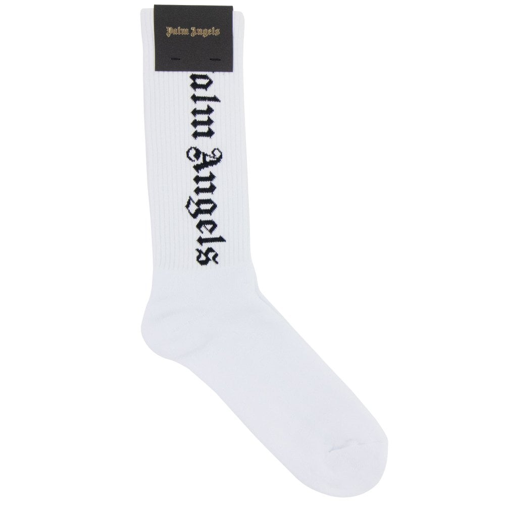 Palm Angels Logo Socks - White - Escape Menswear