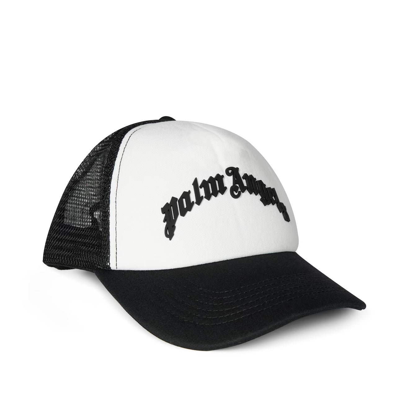 Palm Angels Logo Trucker Cap - Black Wht - Escape Menswear