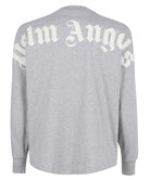 Palm Angels Long Sleeve Oversized Mock Neck T-Shirt - Grey - Escape Menswear
