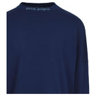 Palm Angels Long Sleeve Oversized Mock Neck T-Shirt - Navy - Escape Menswear