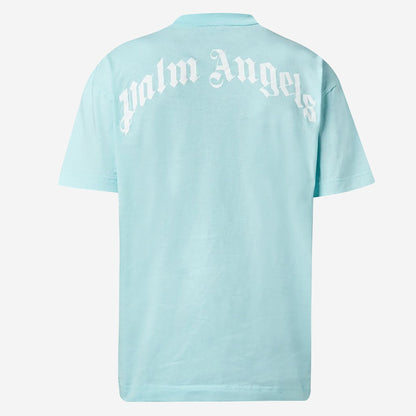 Palm Angels Shark Logo T-Shirt - Light Blue - Escape Menswear