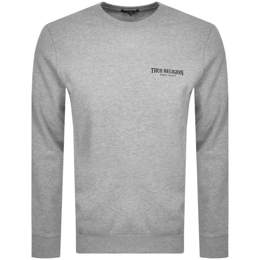 True Religion Arch Logo Sweatshirt - Heather grey - Escape Menswear