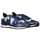 Valentino Camo Mesh Rockrunner Trainers - DE3 Blue/Silver - Escape Menswear