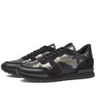 Valentino Camo Rockrunner Trainers - E43 Metal Black - Escape Menswear