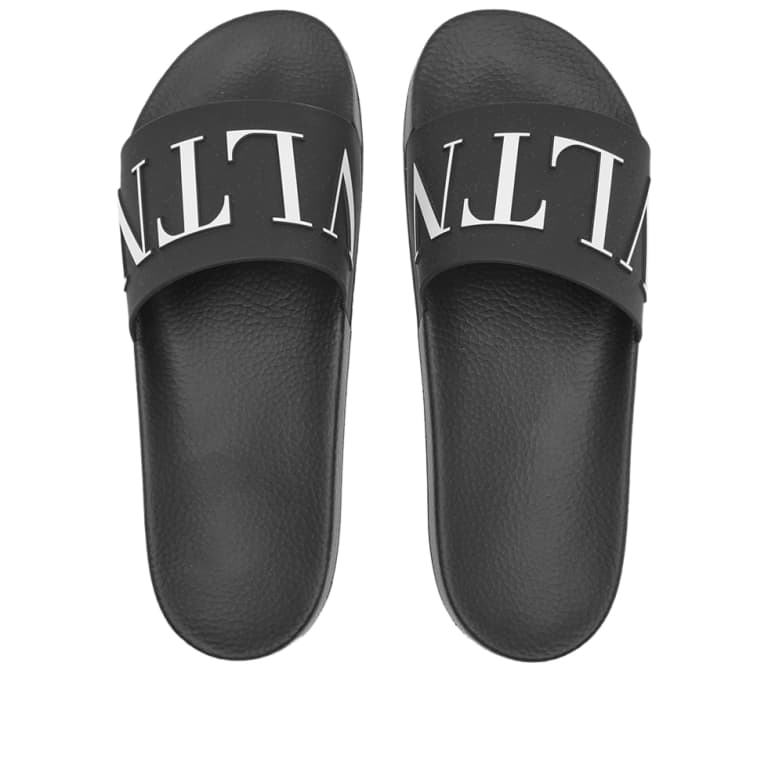 Valentino Logo Sliders - 0NI Black - Escape Menswear