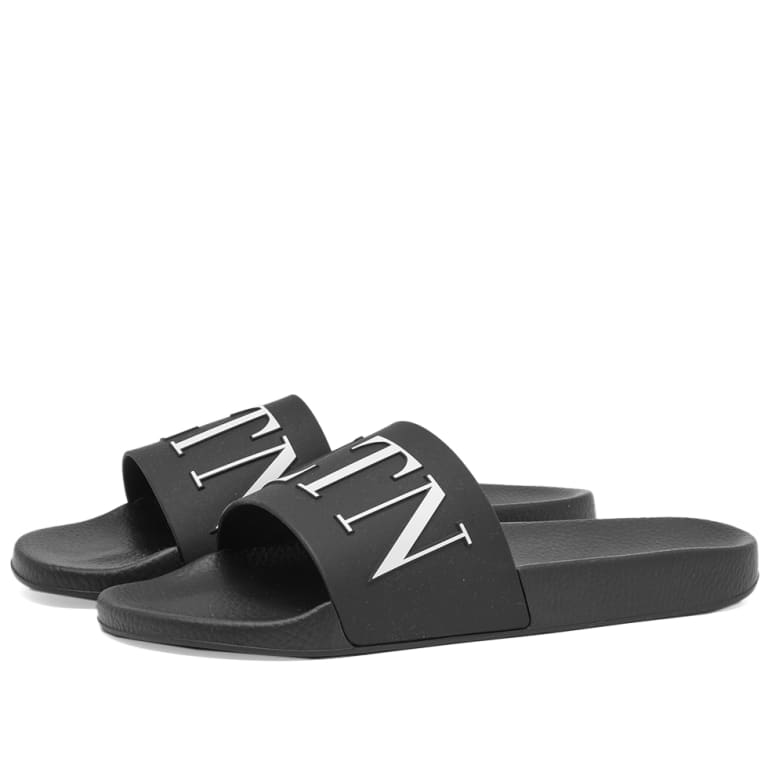 Valentino Logo Sliders - 0NI Black - Escape Menswear