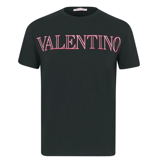 Valentino Neon Logo T-Shirt - D98 Black - Escape Menswear