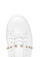 Valentino Rockstud Calfskin Leather Trainers - 0BO White - Escape Menswear