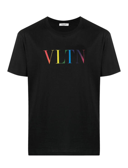 Valentino VLTN Rainbow Logo T-Shirt - 20T Black - Escape Menswear