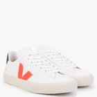 Veja Campo Chromefree Leather Trainers - White Orange Fluo Cobalt - Escape Menswear