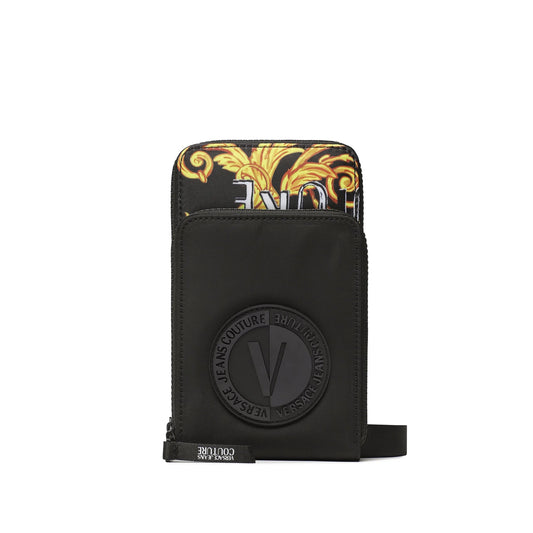 Versace JC Mini Sketch Logo Bag - G89 Black/Gold - Escape Menswear