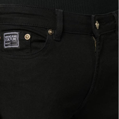 Versace Jeans Couture Logo Patch Slim Jeans - 909 Black - Escape Menswear