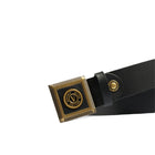 Versace Jeans Couture Logo Square Buckle Belt - Gold/Black - Escape Menswear