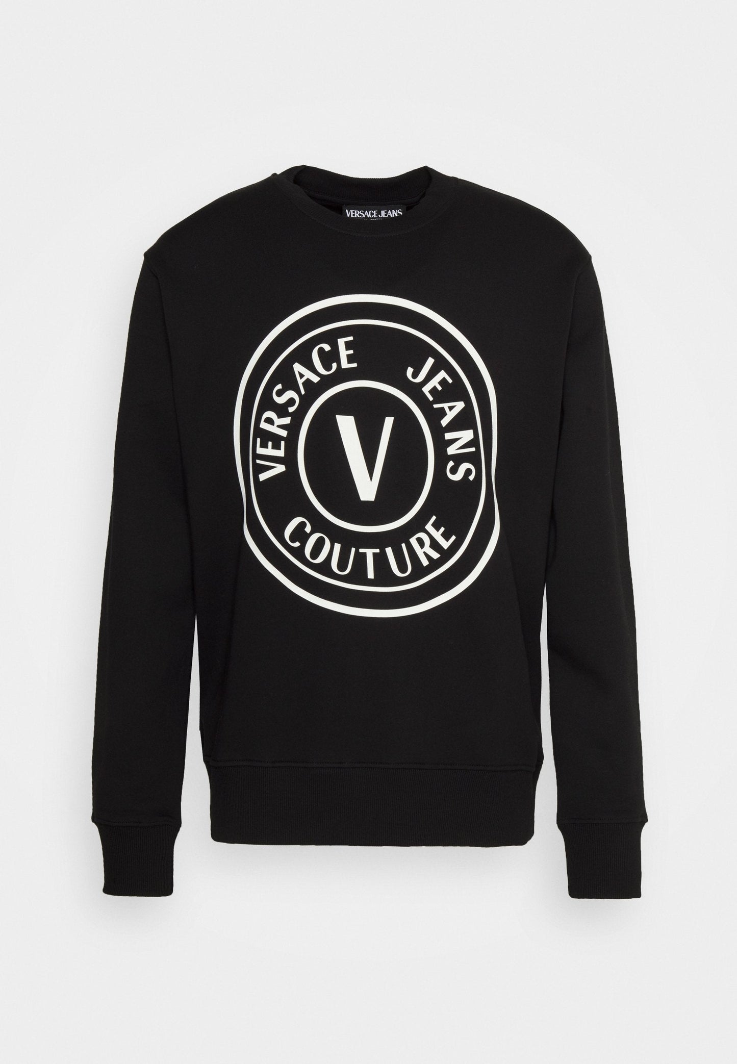Versace Jeans Couture Rubber V-Emblem Sweatshirt - 899 Black - Escape Menswear