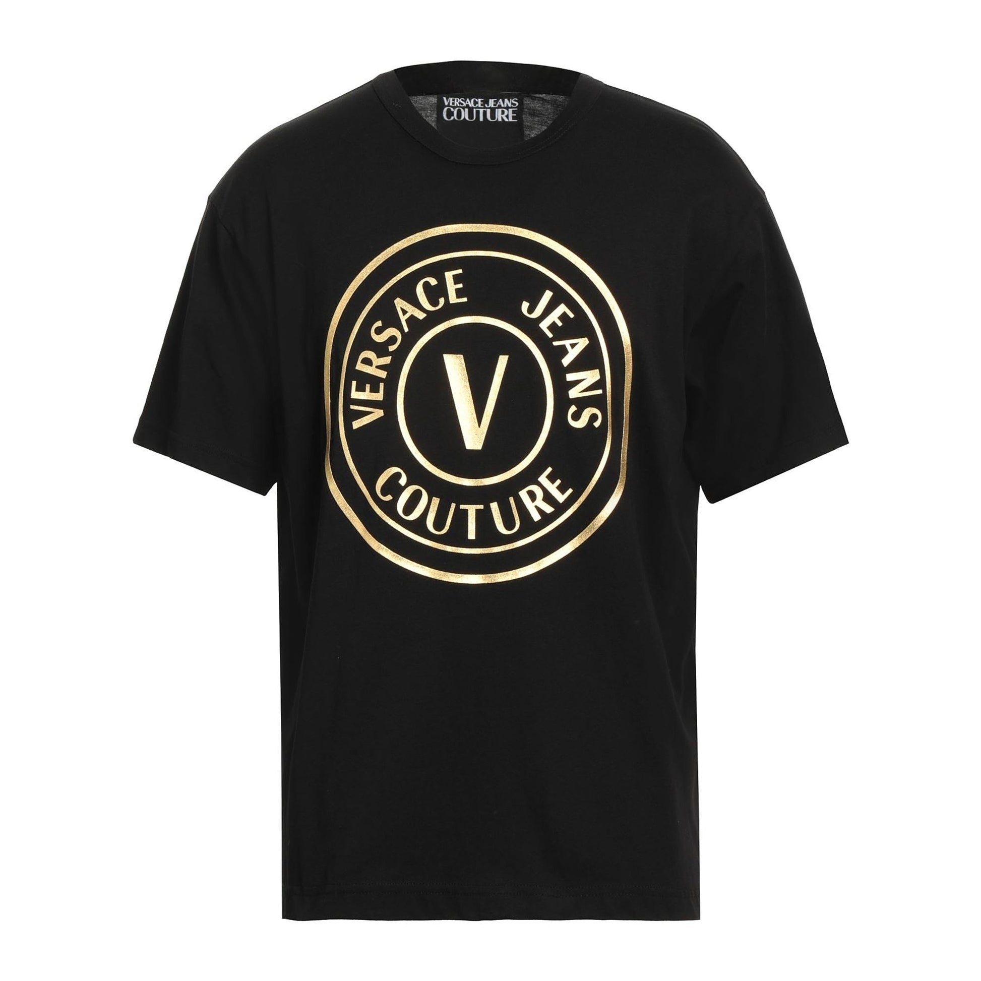 Versace Jeans Couture Thick Foil V Emblem Logo T-Shirt - G89 Blk/Gold - Escape Menswear