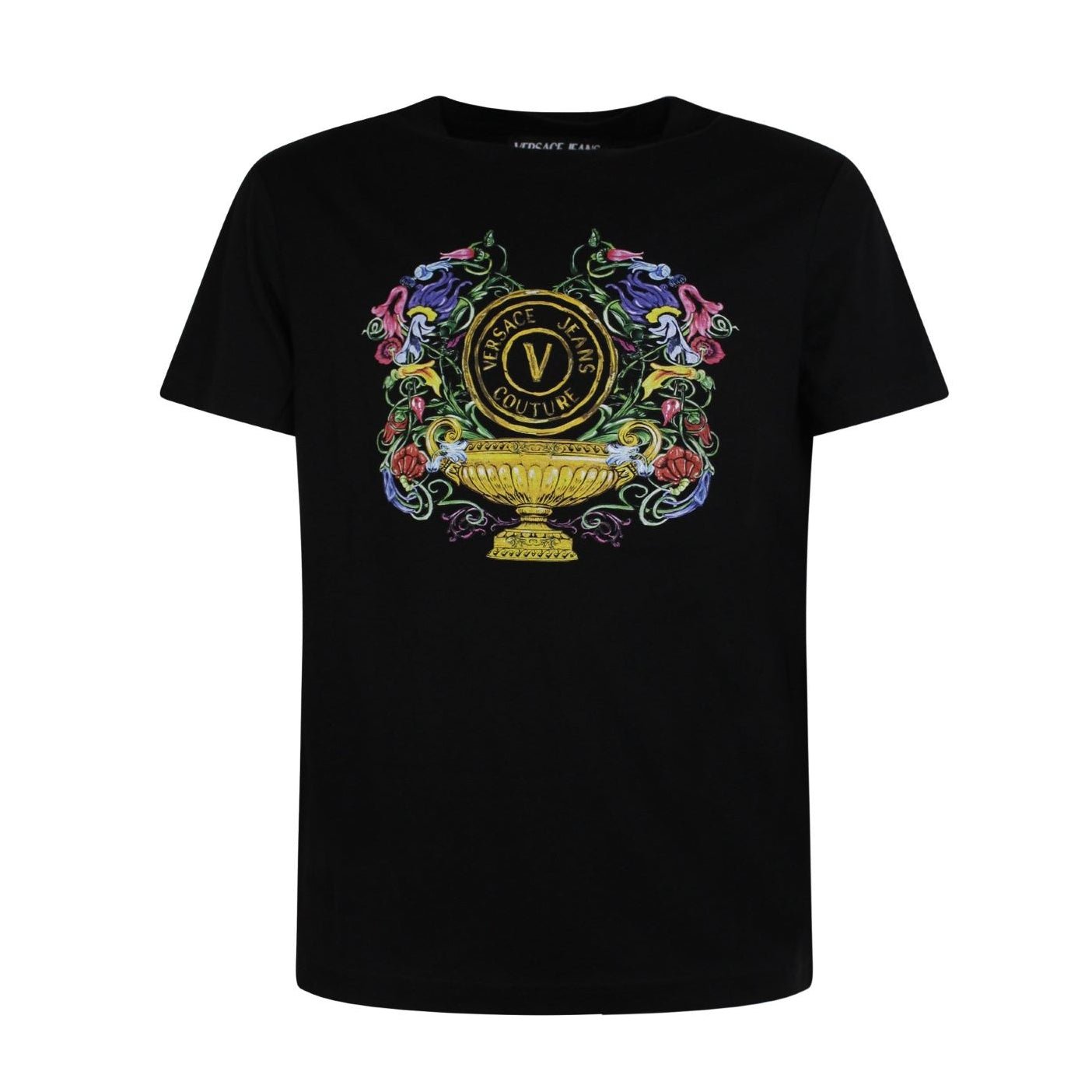 Versace Jeans Couture V Emblem Garden T-Shirt - 899 Black - Escape Menswear