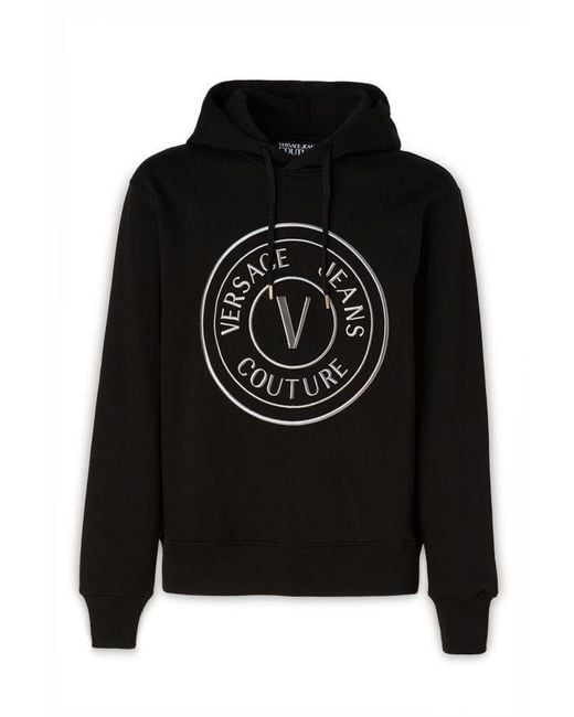 Versace Jeans Couture V-Emblem Hoodie - C89 Black - Escape Menswear