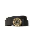 Versace Jeans Couture V Emblem Round Buckle Belt - Gold/Black - Escape Menswear