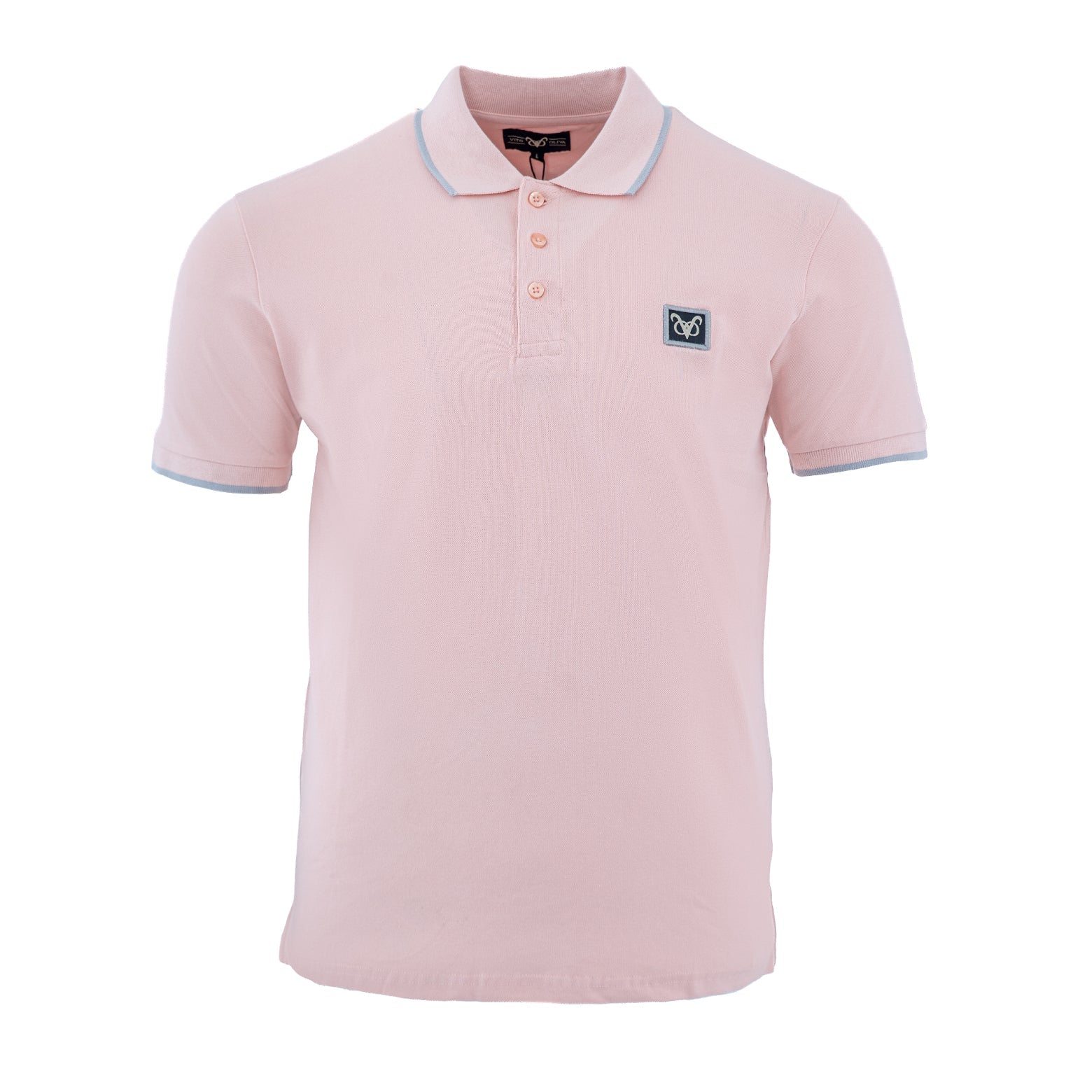 Vito Oliva VOO Tip Polo Shirt - Baby Pink - Escape Menswear